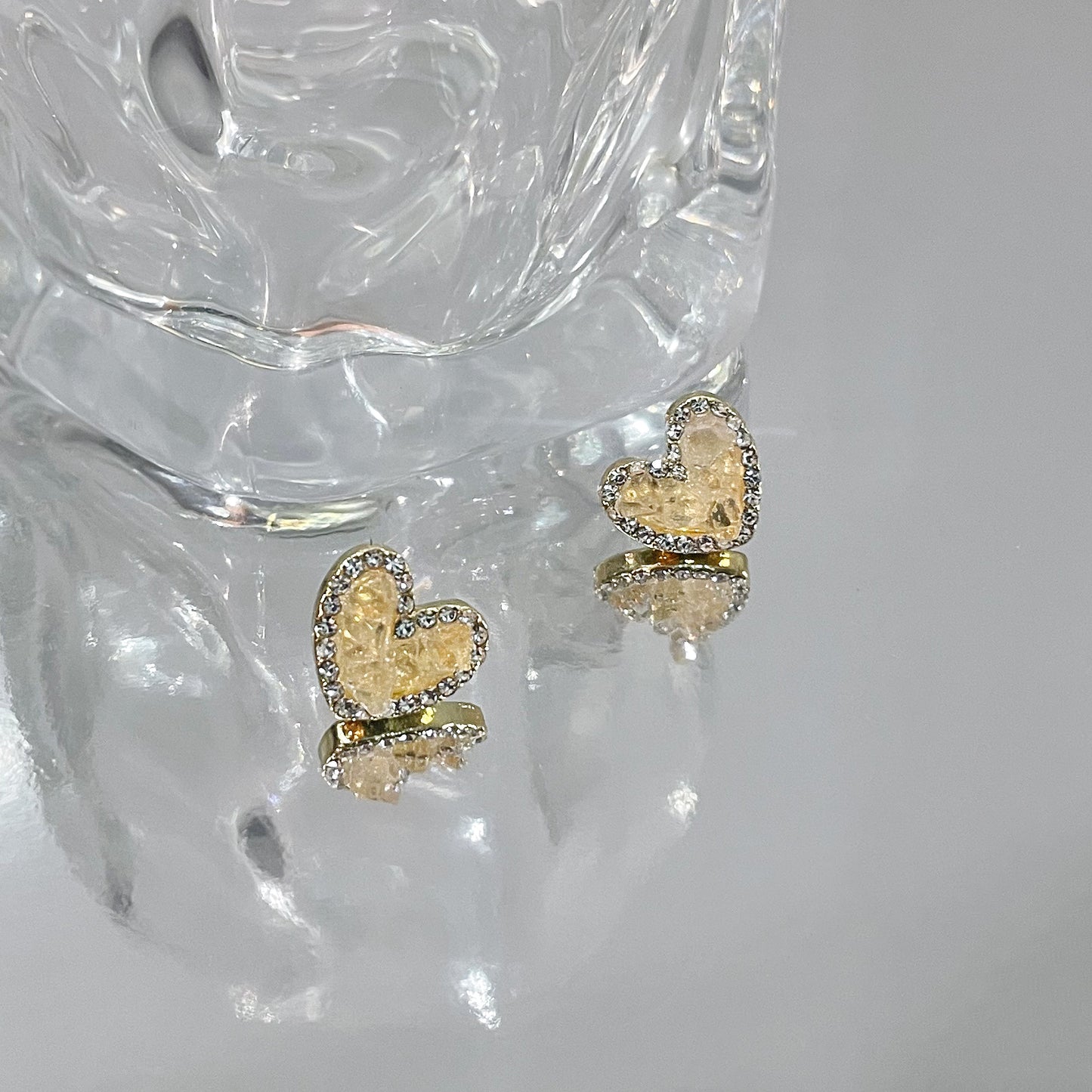 Light Yellow Crystal Zirconia Ear Clips