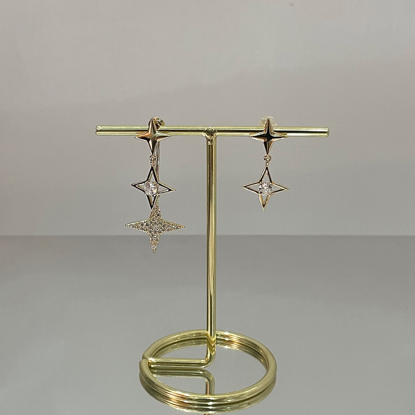 Gold Star Zirconia Earrings