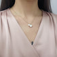 Gold charm necklace, Abalone shell pendant, Freshwater Pearl drop