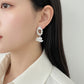 Asymmetrical Silver Baroque Pearl Earrings