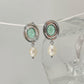 Verdant Elegance Pearl Drop Earrings