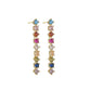 Drop Earrings/ Earclips, silver/gold, Multicoloured zirconias