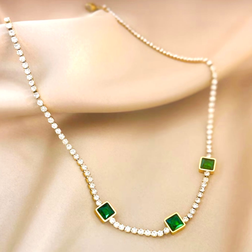 Green Gala Zirconia Necklace